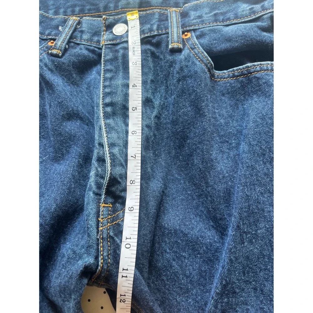 Levis 505 Regular Fit Straight Leg Blue Denim Jeans Mens 36x36 Dark Wash Zip Fly